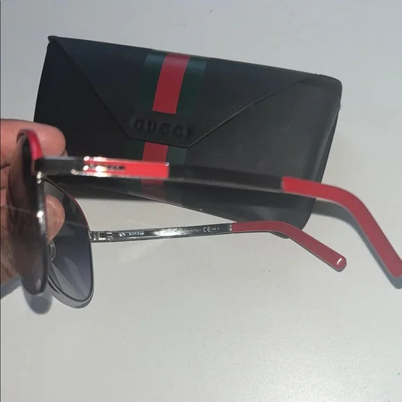 Gucci Black glasses with Red and Green Stripe